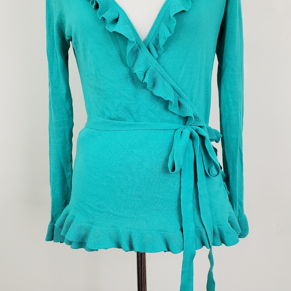 Moda International Ruffle Wrap Knit Top - Picture 3 of 12